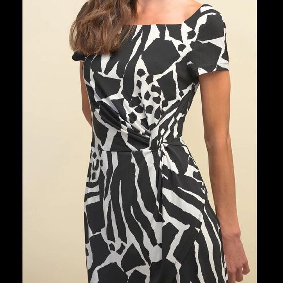 NWT Joseph Ribkoff Animal Print Cap Sleeve Dress Size 8 - Picture 4 of 14